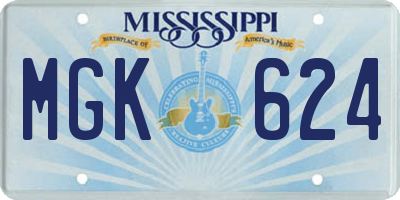 MS license plate MGK624