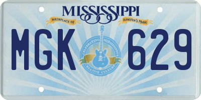MS license plate MGK629