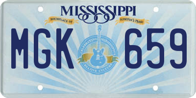 MS license plate MGK659