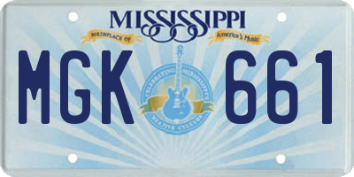 MS license plate MGK661