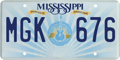 MS license plate MGK676