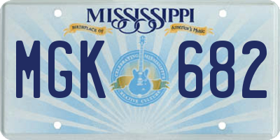 MS license plate MGK682