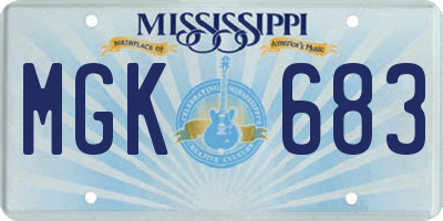 MS license plate MGK683