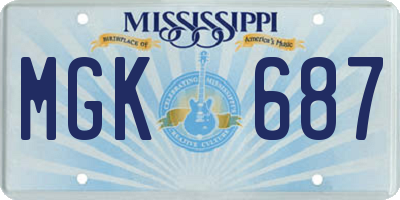 MS license plate MGK687