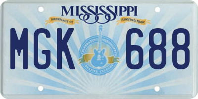 MS license plate MGK688