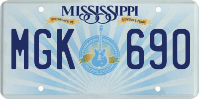 MS license plate MGK690