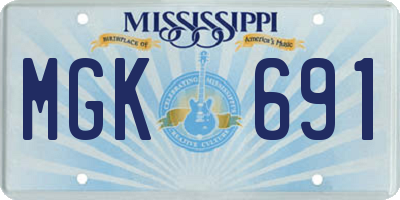 MS license plate MGK691