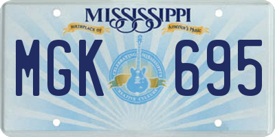 MS license plate MGK695