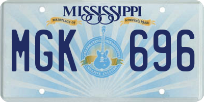 MS license plate MGK696