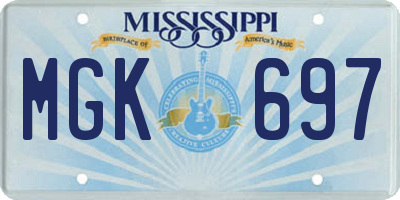 MS license plate MGK697