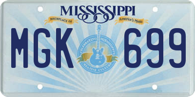 MS license plate MGK699