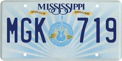 MS license plate MGK719