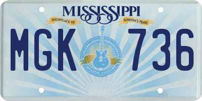 MS license plate MGK736
