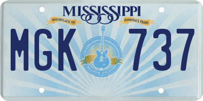 MS license plate MGK737