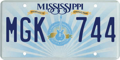 MS license plate MGK744