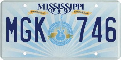 MS license plate MGK746