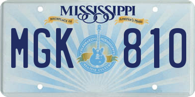 MS license plate MGK810