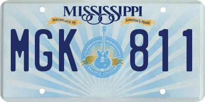 MS license plate MGK811