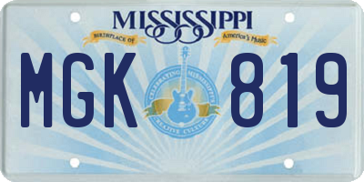 MS license plate MGK819