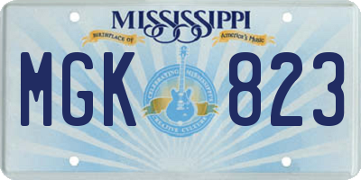MS license plate MGK823