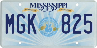 MS license plate MGK825