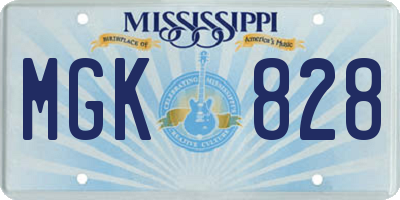 MS license plate MGK828
