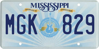 MS license plate MGK829