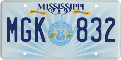 MS license plate MGK832