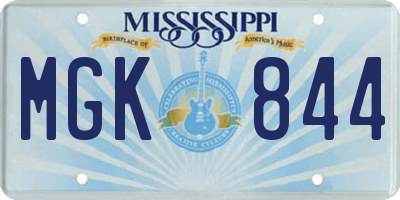 MS license plate MGK844