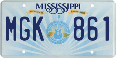 MS license plate MGK861