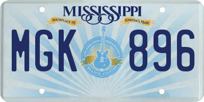 MS license plate MGK896