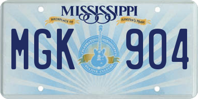 MS license plate MGK904