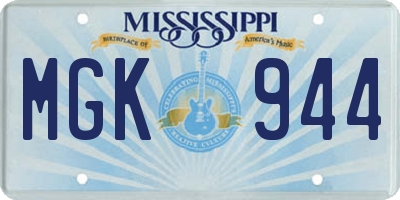 MS license plate MGK944