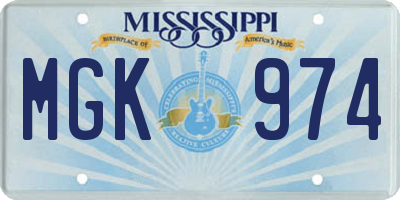 MS license plate MGK974