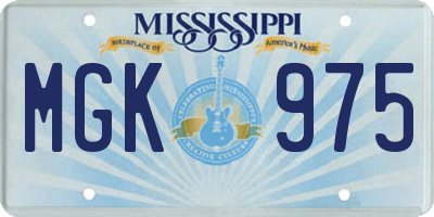 MS license plate MGK975