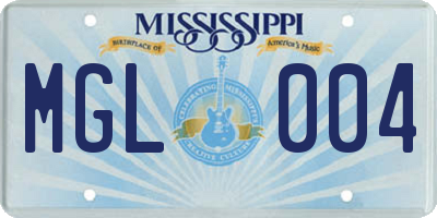 MS license plate MGL004
