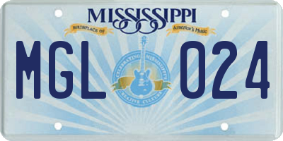 MS license plate MGL024