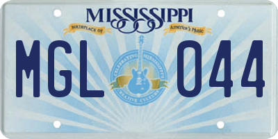 MS license plate MGL044