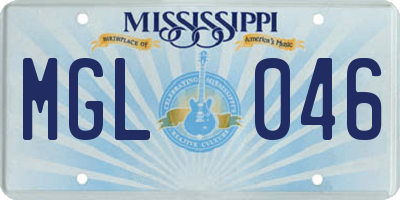 MS license plate MGL046