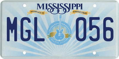 MS license plate MGL056