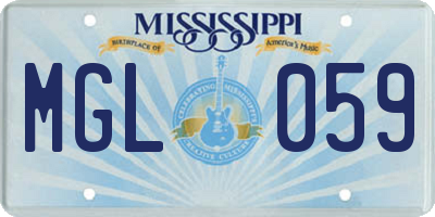 MS license plate MGL059