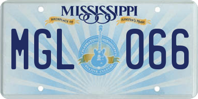MS license plate MGL066
