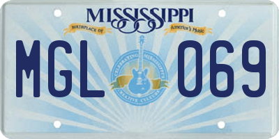 MS license plate MGL069