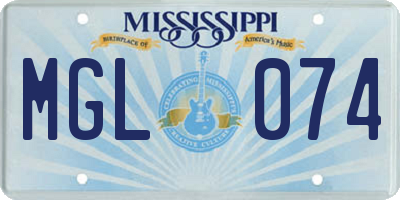 MS license plate MGL074