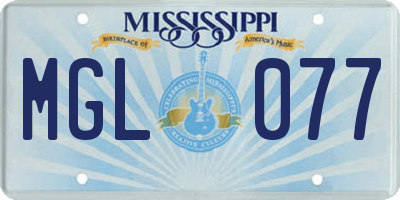 MS license plate MGL077