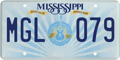 MS license plate MGL079
