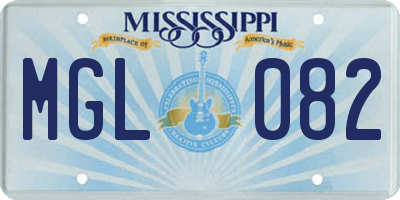 MS license plate MGL082