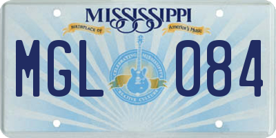 MS license plate MGL084