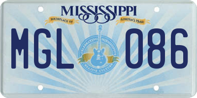 MS license plate MGL086