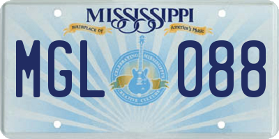 MS license plate MGL088